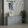 Shoe Storage with Seat, Upholstered Hallway Bench, Shoe Bench with 2 Flip Drawers and 4 Vents for 8 Pairs of Shoes