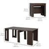 Extendable Dining Table, Expandable Kitchen Table for Small Spaces, Seats up to 6 People, Dark