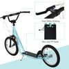 Aosom Kids Kick Scooter for 5+ Year Old, Kids Ride on Toy w/ 16'' Inflatable Wheel Dual Brakes, Blue
