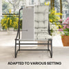 3 Piece Outdoor Bistro Set, Round Patio Table and Chairs Set for 2 with Breathable Mesh Seat and Cushions, Light Grey
