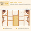 Large Outdoor Catio with Condos, Platforms, Doors, Ladders, Weather-Resistant Roof, Orange