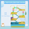 6 Tier Hamster Cage w/ Tunnels and Tubes, Hut, Wheel, Food Dish, Water Bottle, Ramps, for Dwarf & Gerbil, Light Blue