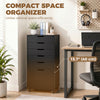File Cabinet on Wheels Mobile Printer Stand with 5 Drawers for Home Office Black