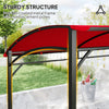 7' x 5' Garden Grill Canopy, BBQ Grill Gazebo Tent with Steel Frame and Hooks, Outdoor Sun Shade, Wine Red