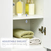 Tall Bathroom Cabinet, Narrow Bathroom Storage Cabinet with Doors, Drawer and Adjustable Shelves, High Gloss White