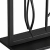 Fireplace Tools Set 5 Pieces Metal Fire Place Kit with Brush, Shovel, Poker, A Pair of Tongs, Stand, Black