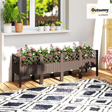 Raised Garden Bed with Legs, Self Watering Elevated Planter Boxes with Drainage Holes, 63
