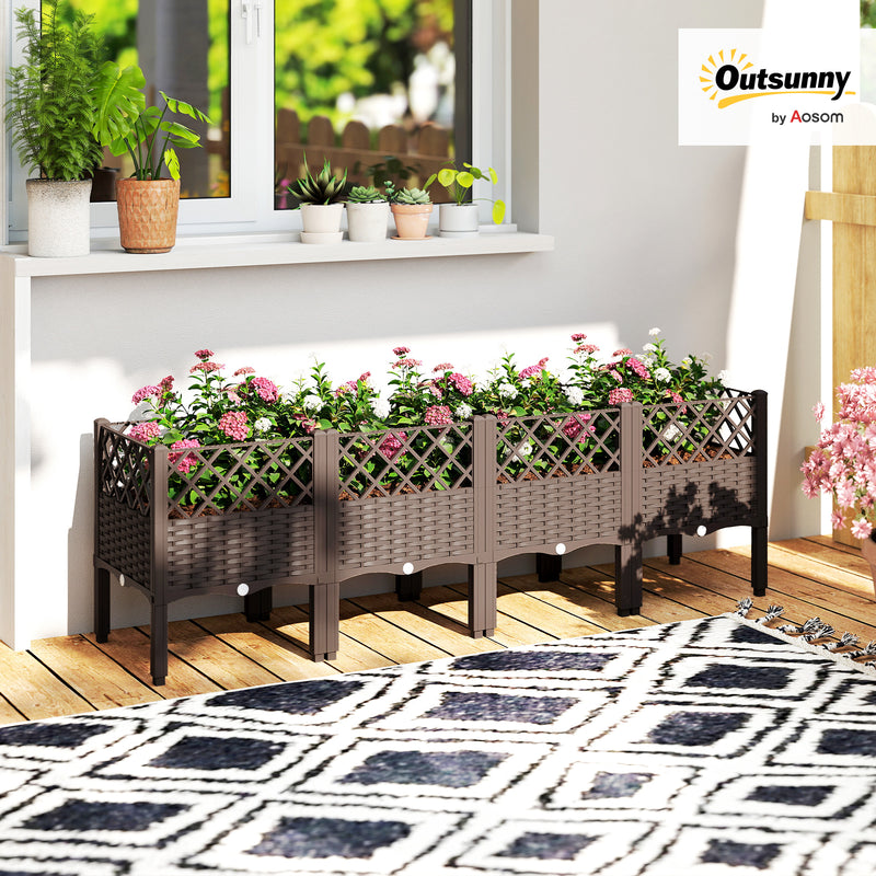 Raised Garden Bed with Legs, Self Watering Elevated Planter Boxes with Drainage Holes, 63