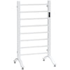 8-Bar Heated Towel Warmer Rack with Built-in Timer and LED Indicators, Wall Mounted & Free Standing Carbon Steel Electric Towel Bar with Adjustable Temperature, Black
