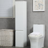 Tall Bathroom Cabinet, Narrow Bathroom Storage Cabinet with Doors, Drawer and Adjustable Shelves, High Gloss White