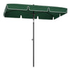 6.5x4ft Rectangle Patio Umbrella Aluminum Tilt Adjustable Garden Parasol Sun Shade Outdoor Canopy Green