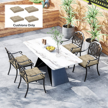 4-Piece Seat Cushion Pillows Replacement, Patio Chair Cushions Set with Ties for Indoor Outdoor