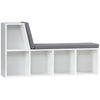 Multi-Purpose Bookshelf with 5 Cubes, 5-Cubby Bookcase with Cushioned Reading Nook and Storage Shelves, Grey