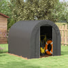 6' x 8' Outdoor Storage Shed, Heavy Duty Galvanized Steel Portable Shed for Bike, Motorcycle, Garden Tools, Dark Grey