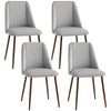 Upholstered Dining Chairs Set of 4, Velvet Accent Chair with Back and Wood-grain Steel Leg for Kitchen