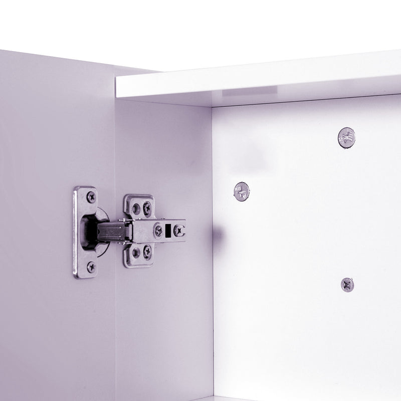 Wall Mount Mirrored Medicine Cabinet, Bathroom Mirror Cabinet with Adjustable Shelf, Double Soft Closing Doors, Light Lilac