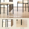2 Pieces Kitchen Chairs, Modern Dining Chairs w/ Berber Fleece Upholstery and Steel Legs for Living Room, Beige