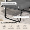 Outdoor Lounge Chair with Padded Cushion, Folding Reclining Patio Garden Chair with Recline Back, Footrest, for Poolside, Patio, Light Grey
