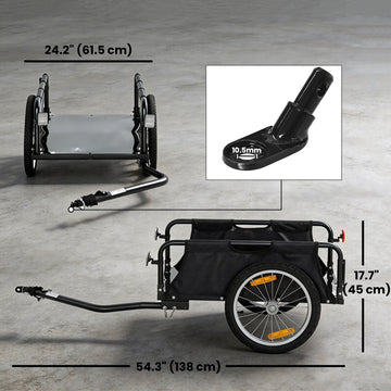 Soozier Bike Cargo Trailer, Bicycle Trailer Wagon Cart with Quick Release 16