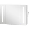 LED Medicine Cabinet with Mirror, Wall Mounted Bathroom Mirror Cabinet with Adjustable Shelves, High Gloss, High Gloss White