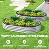 2Pcs Galvanized Raised Garden Bed, 5 x 3 x 1 ft Modular Metal Garden Beds with Rubber Strip Edging, Silver