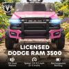 Qaba 12V Ride on Car, Licensed Dodge RAM 3500 Electric Vehicle with Remote Control, Suspension for 3-5 Years, Red