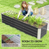 6' x 1.5' x 1.3' Galvanized Raised Garden Bed, Elevated Large Metal Planter Box w/ Install Gloves for Backyard, Patio to Grow Vegetables, Herbs, and Flowers, Dark Grey