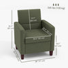Fabric Accent Chair, Modern Armchair with Seat Cushion and Non-Slip Pads for Living Room, Bedroom, Dark Green