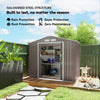 7' x 4' x 6' Garden Storage Shed Outdoor Patio Metal Tool Storage House w/ Foundation Kit and Double Doors, Grey