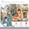Qaba Kids Rocking Horse Plush Animal on Wooden Rockers with Sounds, Wooden Base and Bear Toy, Baby Rocking Chair