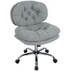 Computer Desk Chair, Armless Office Chair with Wide Padded Seat and Adjustable Height, Tilt Function, Grey