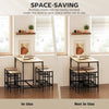 5 Pieces Industrial Rectangular Bar Table Set, Dining Table Set Breakfast Table with 4 Stools for Dining Room, Kitchen, Dinette, Oak
