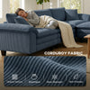 Sectional Sofa, L Shaped Sofa with Deep Seat, Movable Ottoman and Pillow-top Armrests, Blue