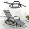 Outdoor Glider Lounge Chair, 3-Position Adjustable Tanning Chair Recliner with Headrest for Garden, Yard, Pool, Grey