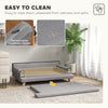 Elevated Dog Sofa Bed, Cat Couch with Cushion, Washable Cover, Wooden Legs, for Medium & Large Dogs, Light Grey