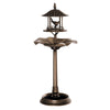 3-in-1 Garden Bird Bath Bowl Pedastal with Bird Feeder, Large Water Basin, & Underneath Flower Planter, Gold