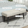39 Inches Upholstered Bedroom Bench, Modern End of Bed Bench with Steel Legs, Cream White
