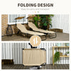 2 Piece Folding Outdoor Chaise Lounges, Pool, Sun, Tanning Chairs with Reclining Back, Sunshade for Beach, Patio, Tan