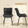Dining Chairs Set of 2, PU Leather Upholstered Kitchen Chairs with Backrest and Steel Legs, Black