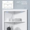Tall Bathroom Storage Cabinet, Corner Cabinet with Doors, Linen Cabinet with Doors and 3-Tier Shelves, White