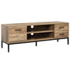 Meuble télé pour téléviseur jusqu'à 50 pouces, Armoire télé avec porte, rangement ouvert et tiroirs, Table télé avec pattes en acier, Café