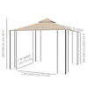 10x10ft Patio Gazebo, Outdoor Double Top Pavilion Canopy, Garden Event Party Tent Shelter, Yard Sun Shade Steel Frame w/ Mosquito Netting and Storage Tray