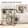 Wooden Catio Outdoor with Window Access, Waterproof Cover, Relaxing Condo, 5 Platforms, Doors, 59