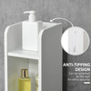 Freestanding Tall Bathroom Cabinet, Narrow Bathroom Storage Cabinet with Shelves and Cupboards, Grey and White