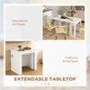 Extendable Dining Table, Expandable Kitchen Table for Small Spaces, Seats up to 6 People, Dark, White