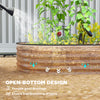 6' x 3' x 1' Large Outdoor Planter Box, Galvanized Raised Garden Bed with Metal Plant Stake, Silver, Brown Wood Effect