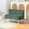 Modern 2 Seater Sofa, Upholstered Two Seater Couch with Rubber Wood Legs