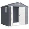 4.5' x 6' Plastic Garden Storage Shed with Latch Door, Vents, Sloped Roof