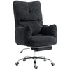 Office Chair with Foot Rest, Ergonomic Reclining Computer Gaming Chair w/ Snow Flannel Fabric, Thick Cushion