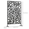 Garden Privacy Screen, Decorative Outdoor Divider, Metal Privacy Screen with Stand, Irregular Fence Style, Black